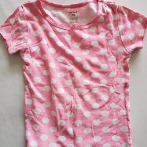 Toddler girl pink poka dot shirt